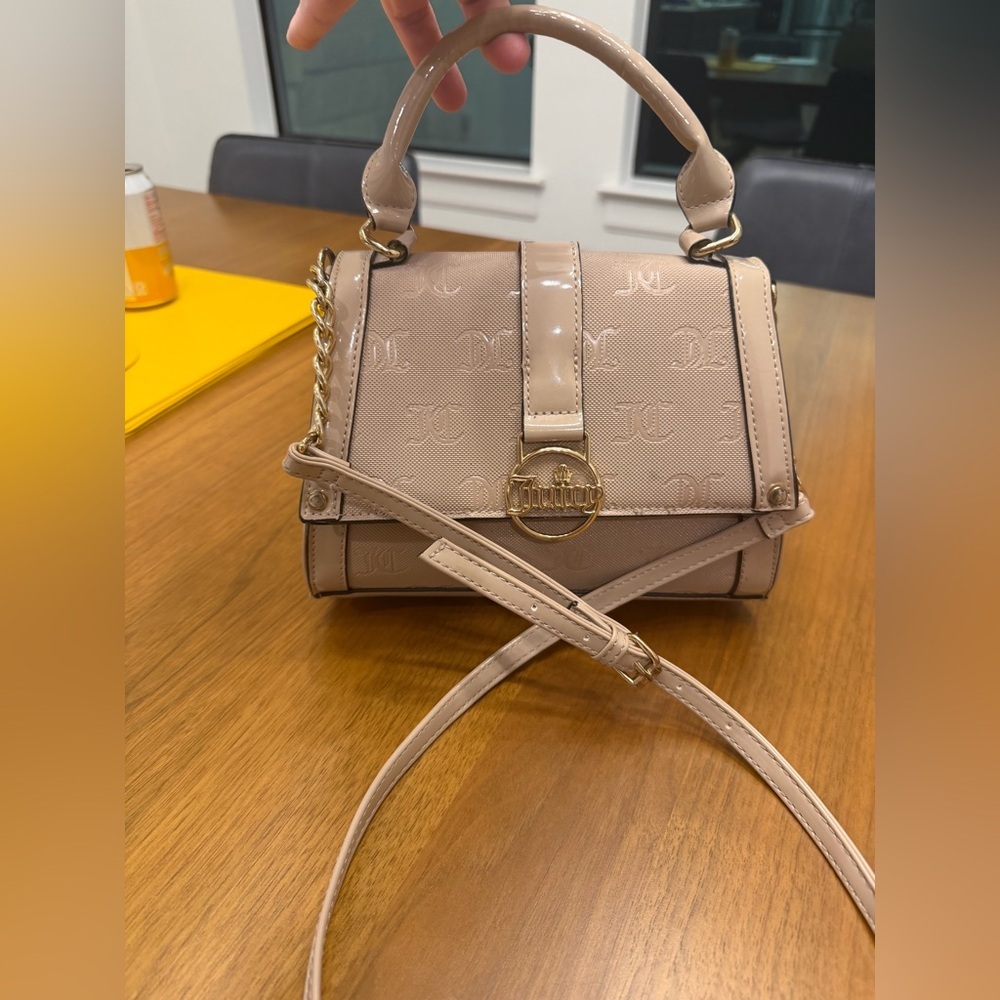 Juicy Couture Cafe Au Lait Monogram Mini Satchel + Crossbody Purse Bag Neutral - Picture 4 of 14